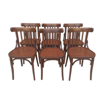 Suite of 6 bistrot chairs 1960