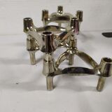 series of 4 Scandinavian candlestick Nagel chrome