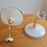 Pair of opaline wall lamps