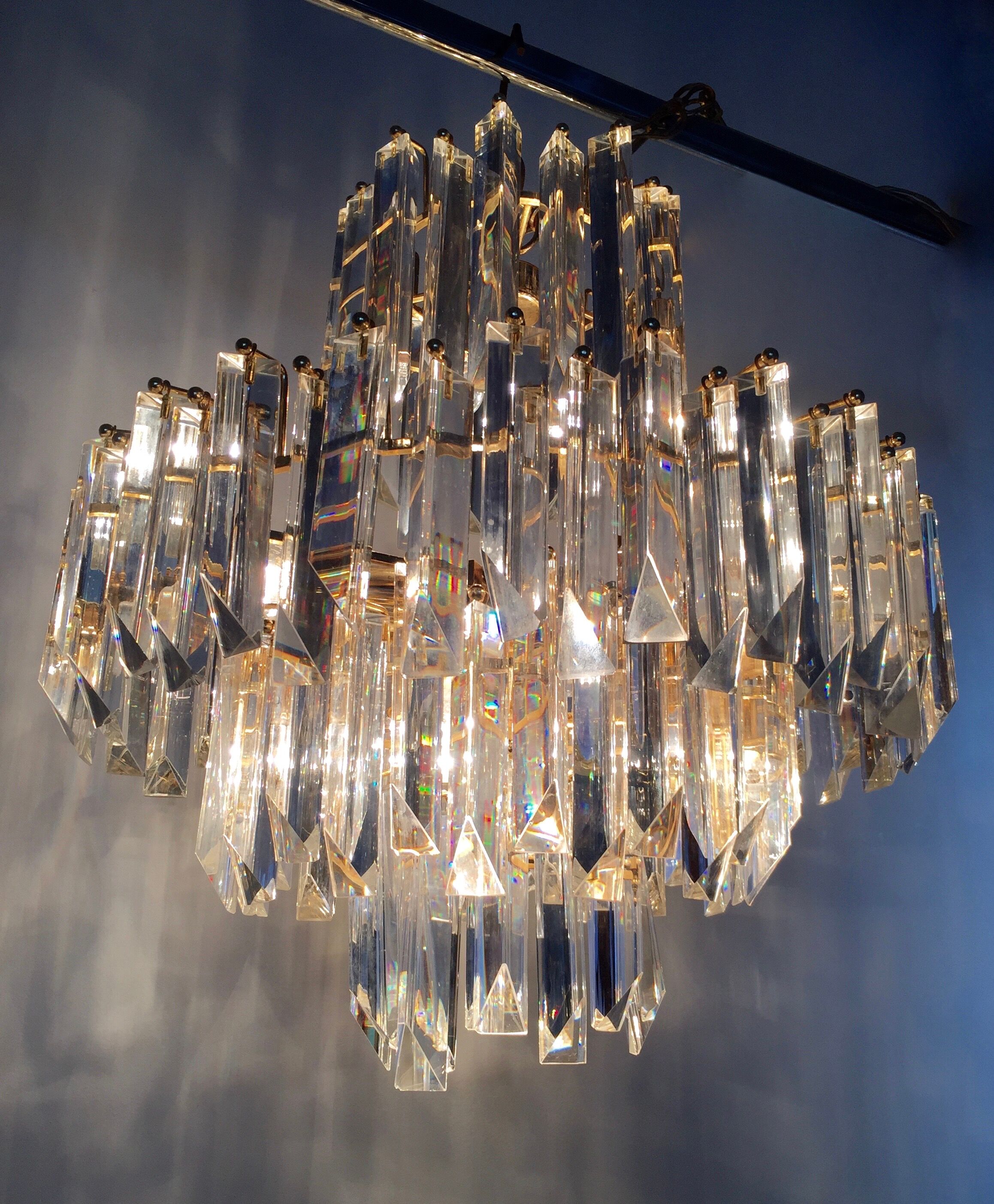 Paolo Venini 5-level crystal chandelier