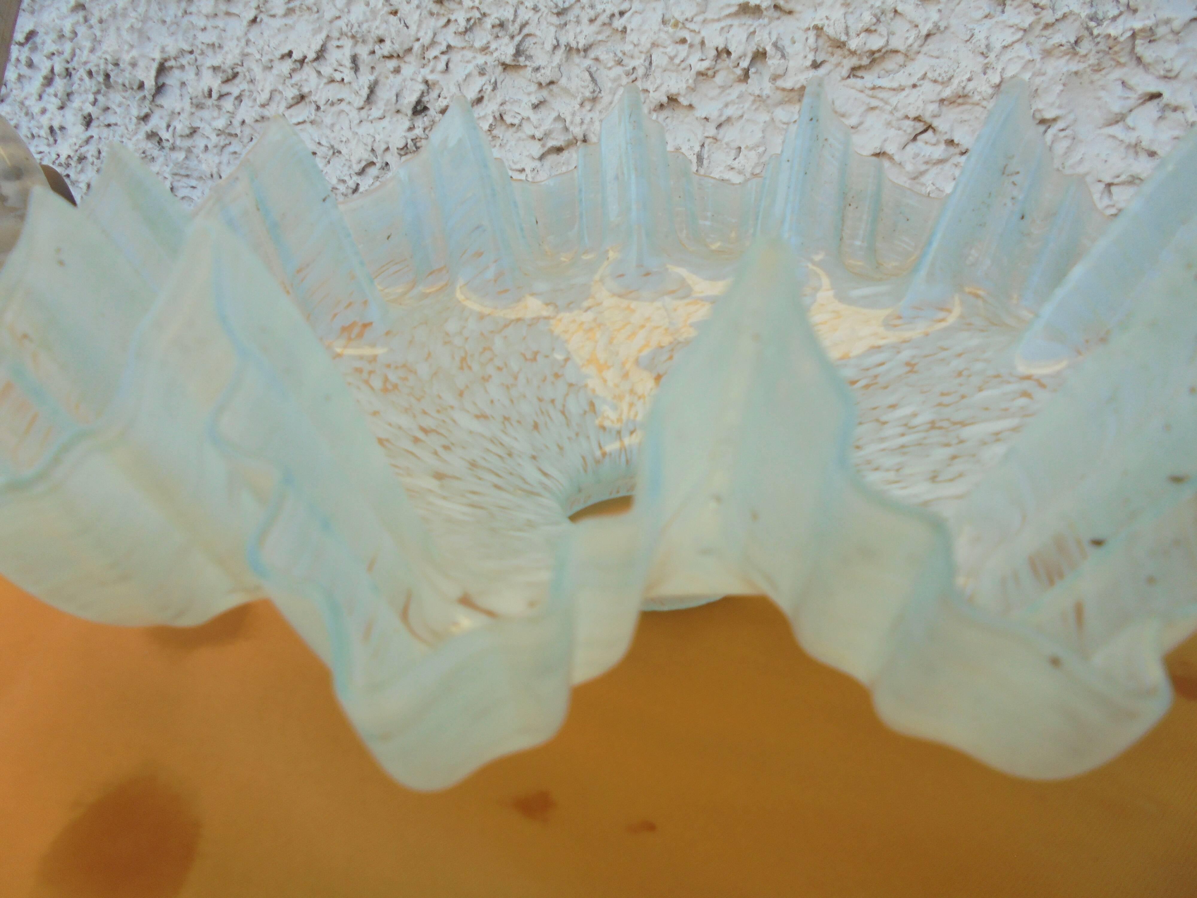 Clichy blue speckled opaline lampshade