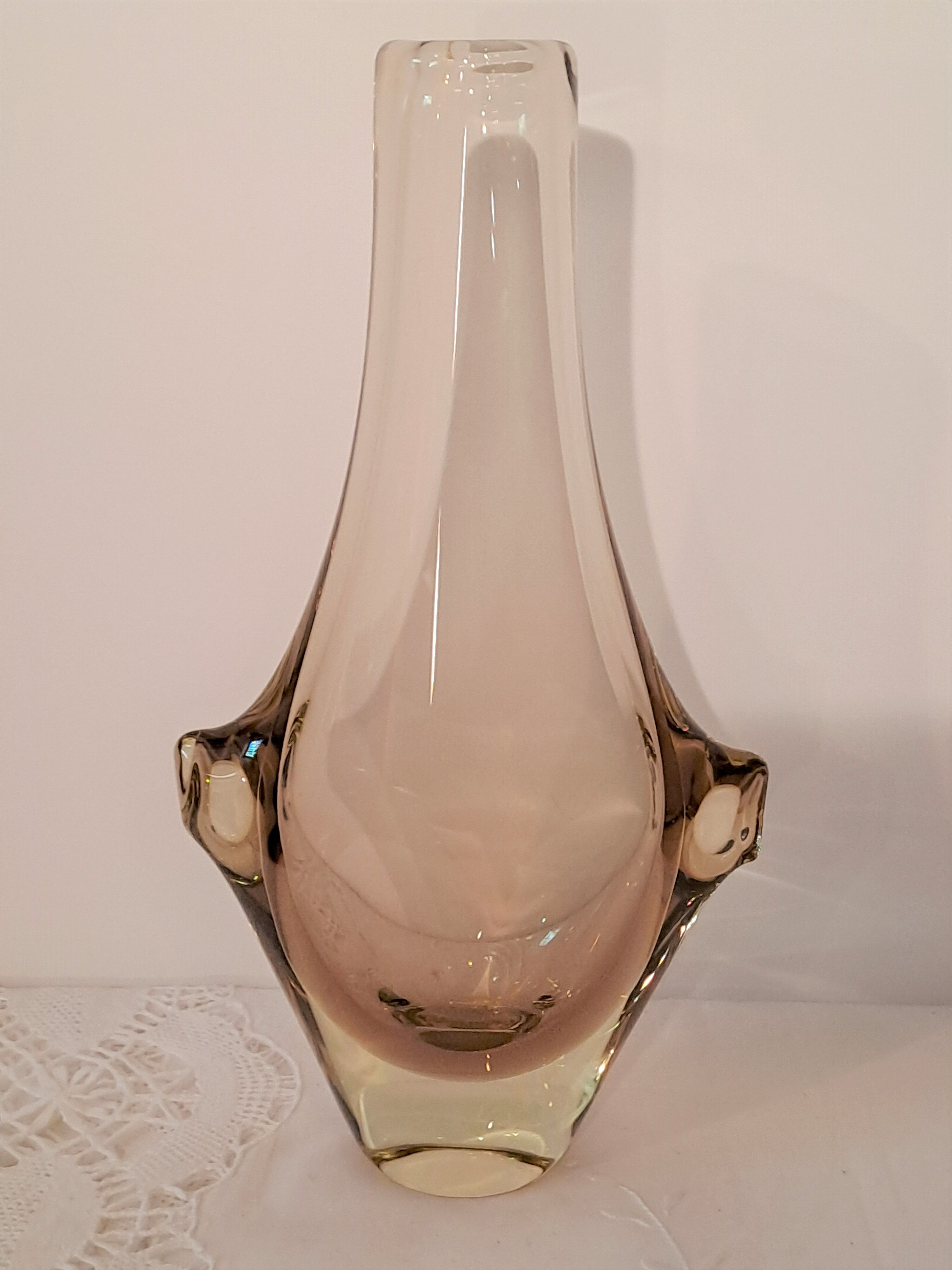 Bohemian crystal vase by Miroslav Klinger