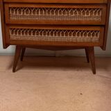 Commode rotin vintage