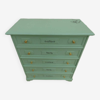 Chic style chest of drawers with 5 drawers- Totally restyled