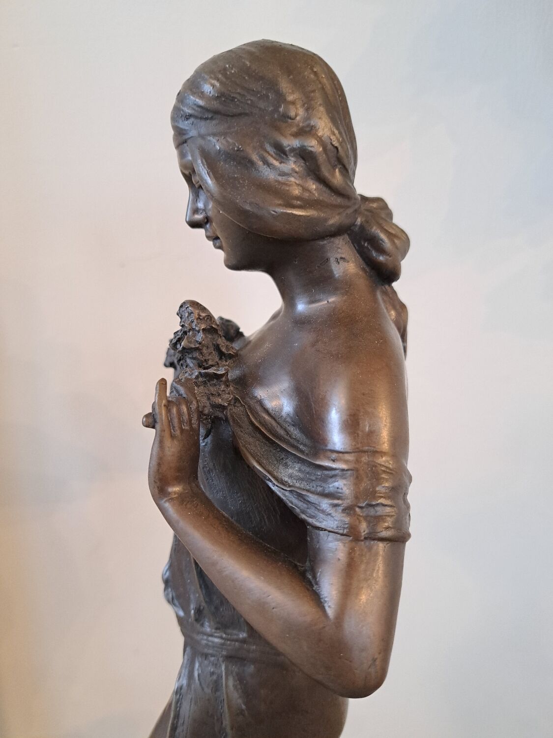 Art Nouveau bronze female sculpture