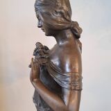 Art Nouveau bronze female sculpture