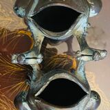 Vase bronze grenouille