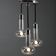 Vintage chrome metal and glass chandelier, design, Italy, 1960s
