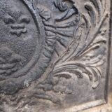 Crown cast iron fireplace plate