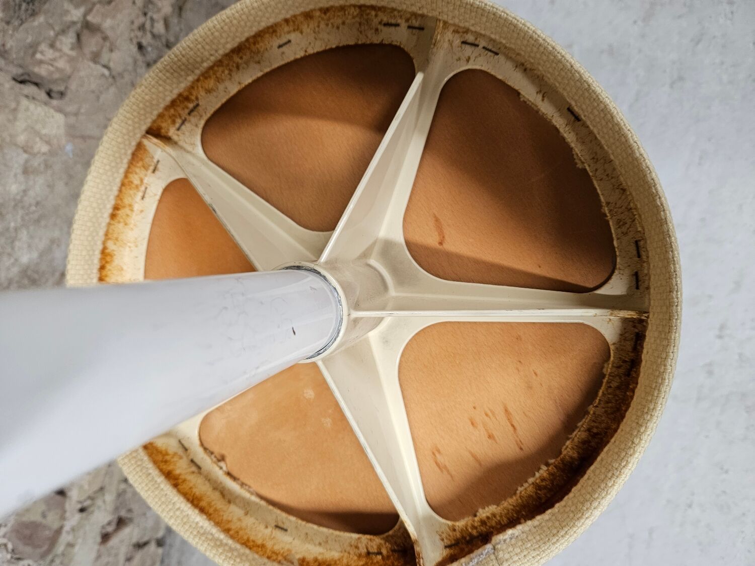 Pair of vintage white metal stools by Bremshey & Co.