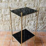 Vintage brass and glass side table circa 70's