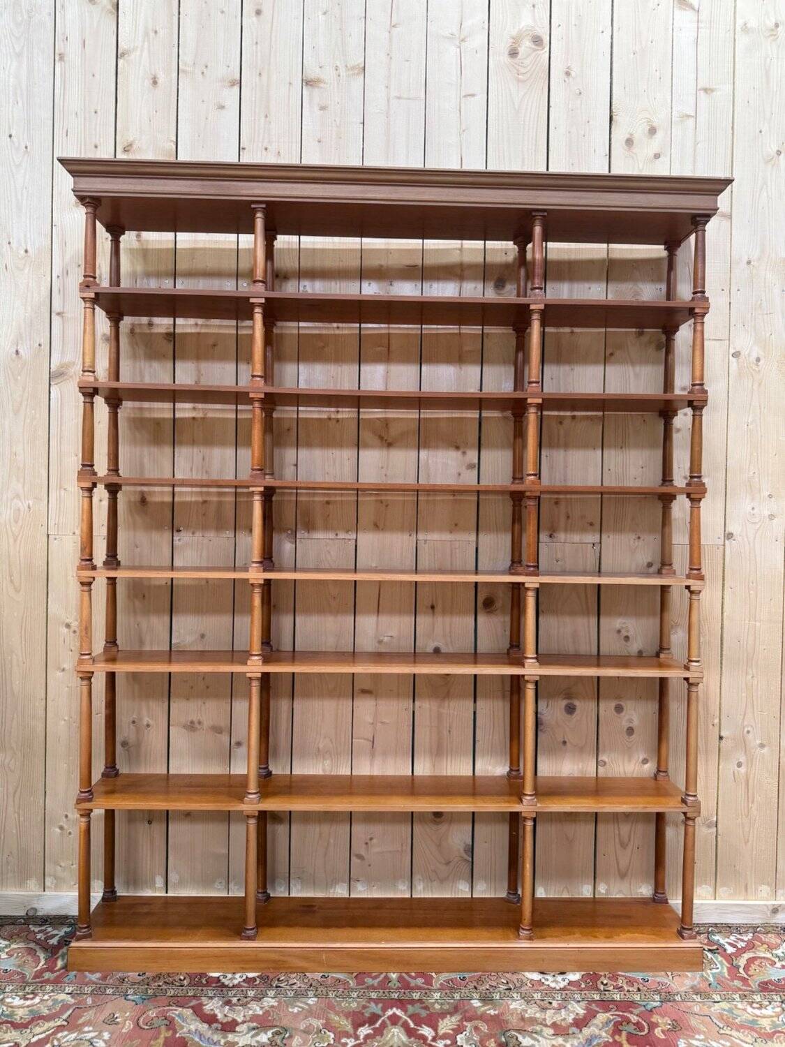 Large removable library – Neoclassical style – Stained mahogany wood