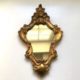 Mirror style rockery wood and gilded stucco 46x29cm