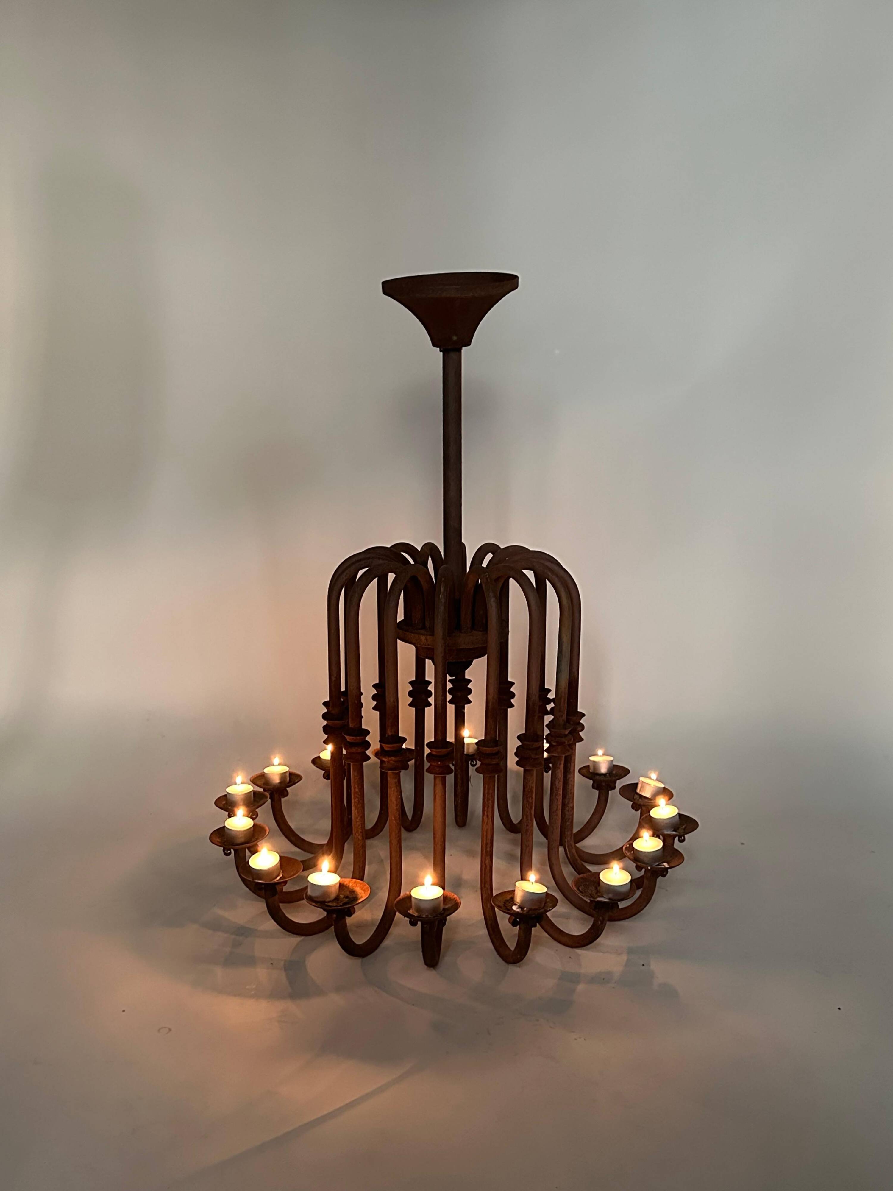 Large antique chandelier with 16 light arms