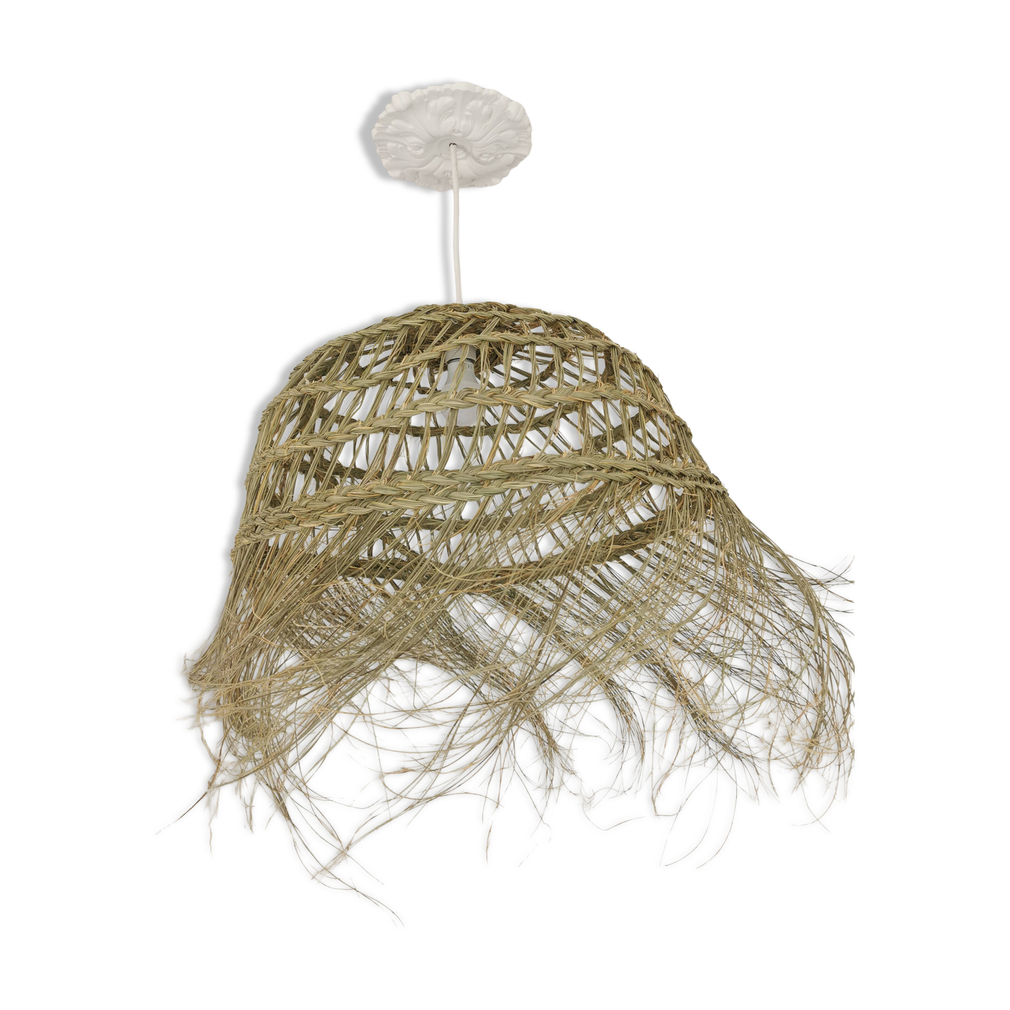 Suspension Doum in braided half – 30×60 cm – Handmade Moroccan production