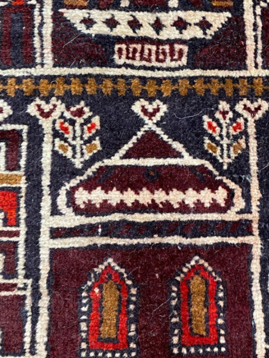Afghan carpet Baluch vintage 140x86cm