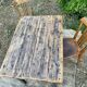 Table de ferme rénovée noire et bois brut