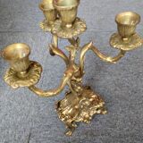 Paire de candélabres en bronze doré de style Rocaille - 4 bras de lumière