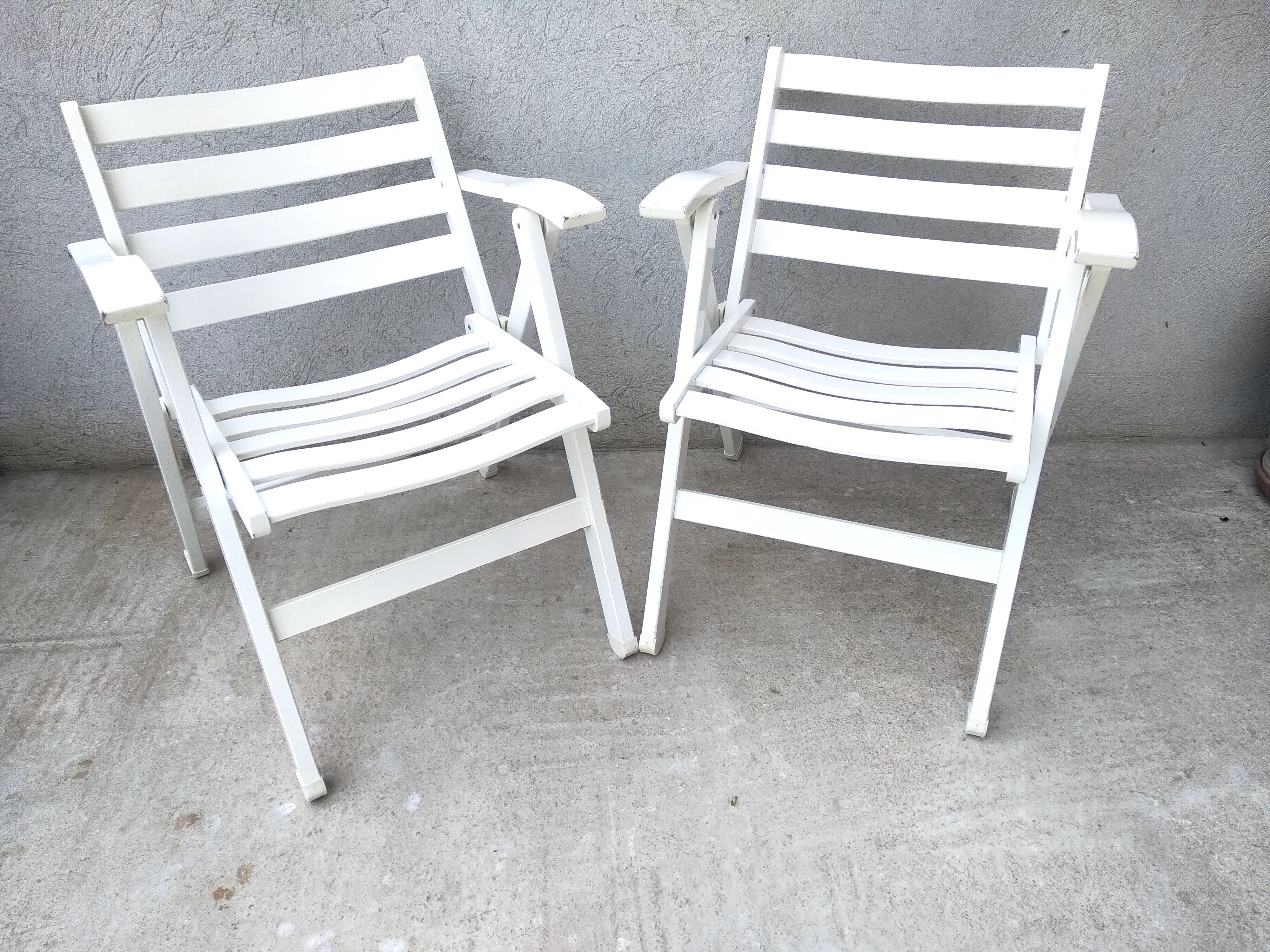 Folding wooden garden chairs Foppapedretti Vintage Italy