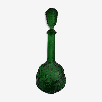 Empoli green glass bottle, zodiac signs