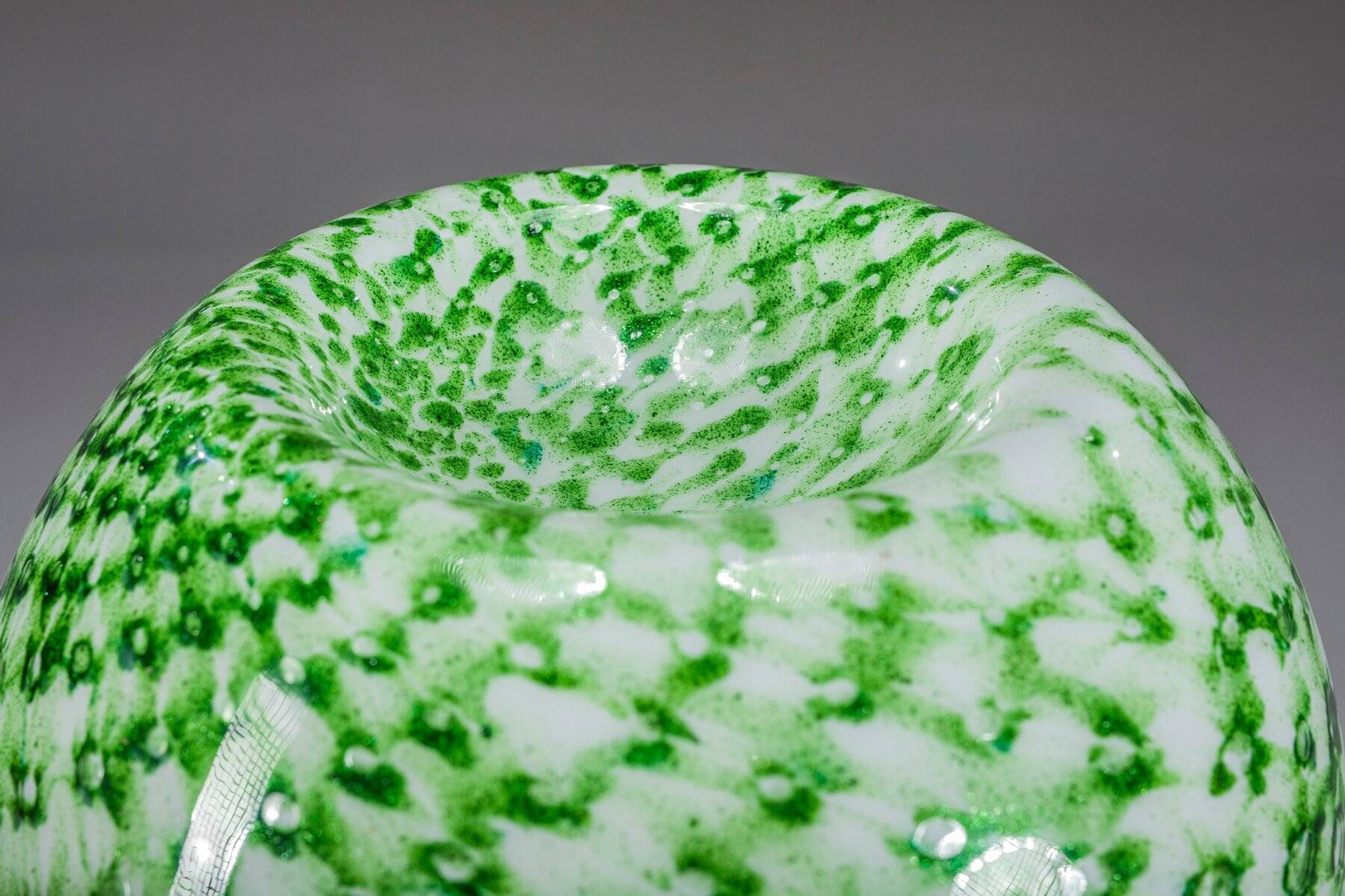Murano floor lamp in green glitter glass attributed to Mazzega, 1960s