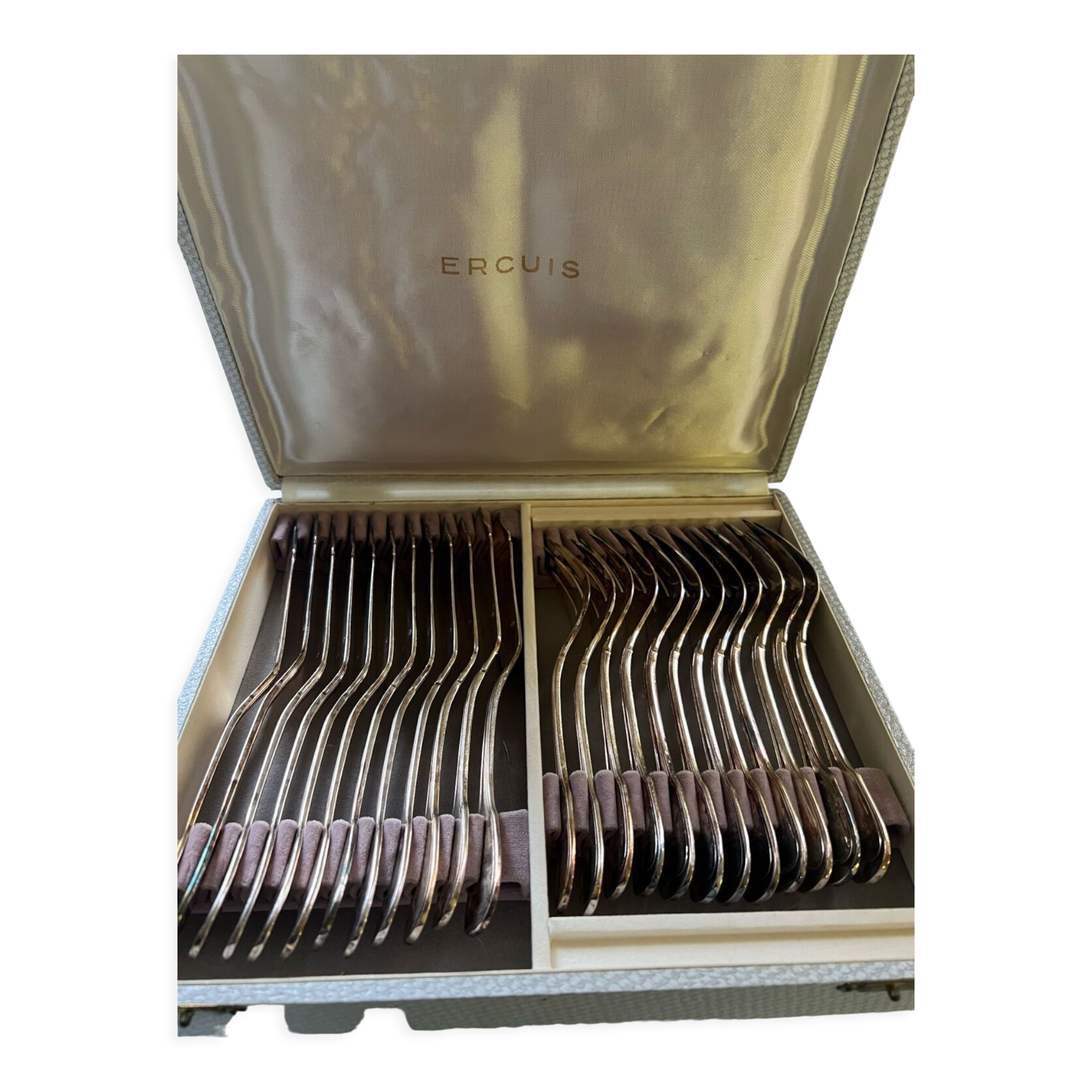 Housewife Ercuis fish cutlery silverware 24 pieces