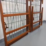 Pair of vintage stackable daybeds in oak wood and metal from the 60s