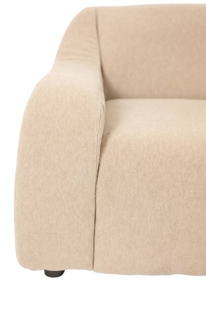 A pair of large and comfortable beige fabric armchairs. Contemporary.