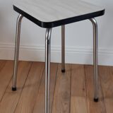 White marbled formica stool 70s