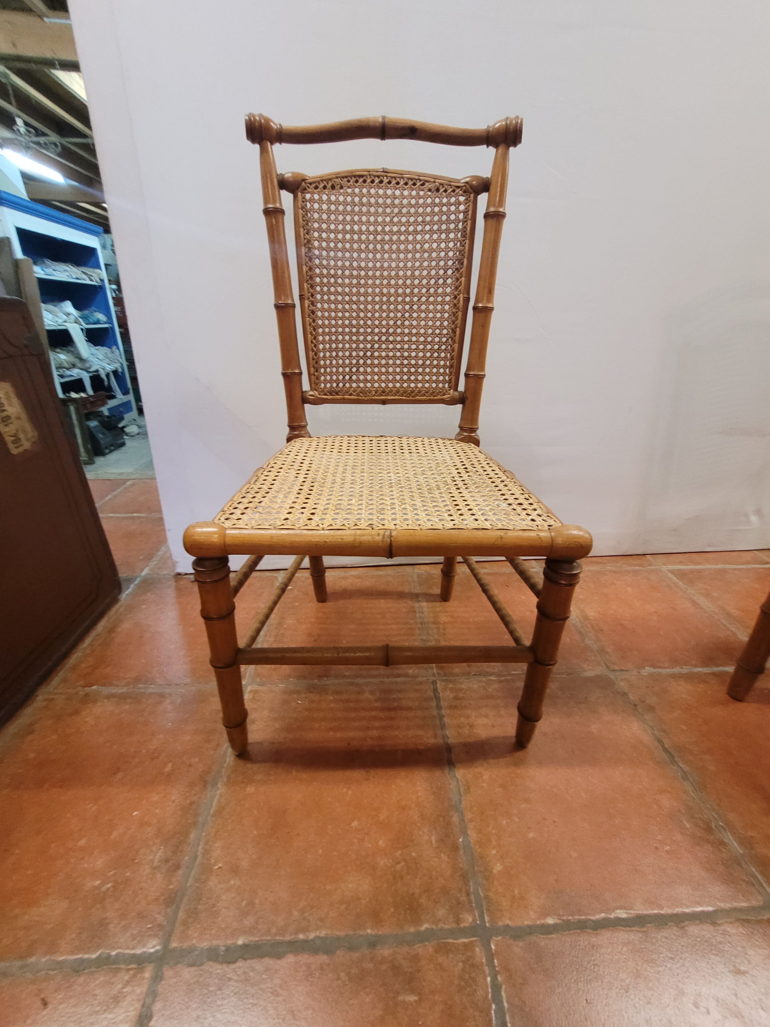 Chaise enfant bois bambou en merisier