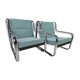 Set of 2 Italian chairs in chrome frame and completely reupholstered