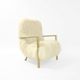 Pair of L.A. Studio Contemporary Modern White Mongolian Goat Italian Armch