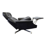 Vintage black leather armchair / lounge chair / relax seat