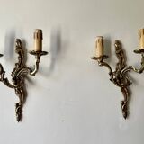 Pair of bronze rocaille sconces