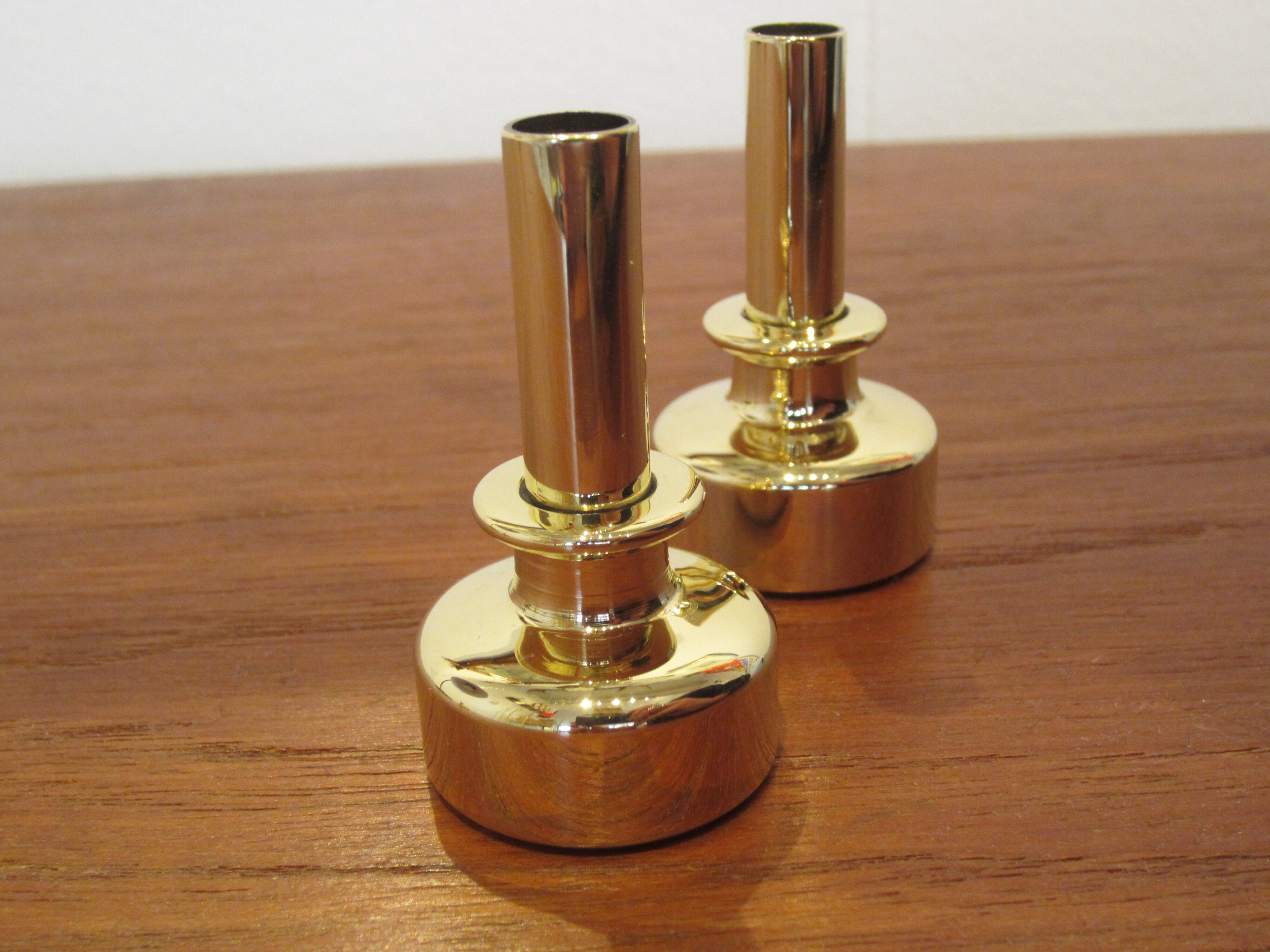Pair of Scandinavian brass candlesticks L92 by Hans-Agne Jakobsson