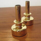 Pair of Scandinavian brass candlesticks L92 by Hans-Agne Jakobsson