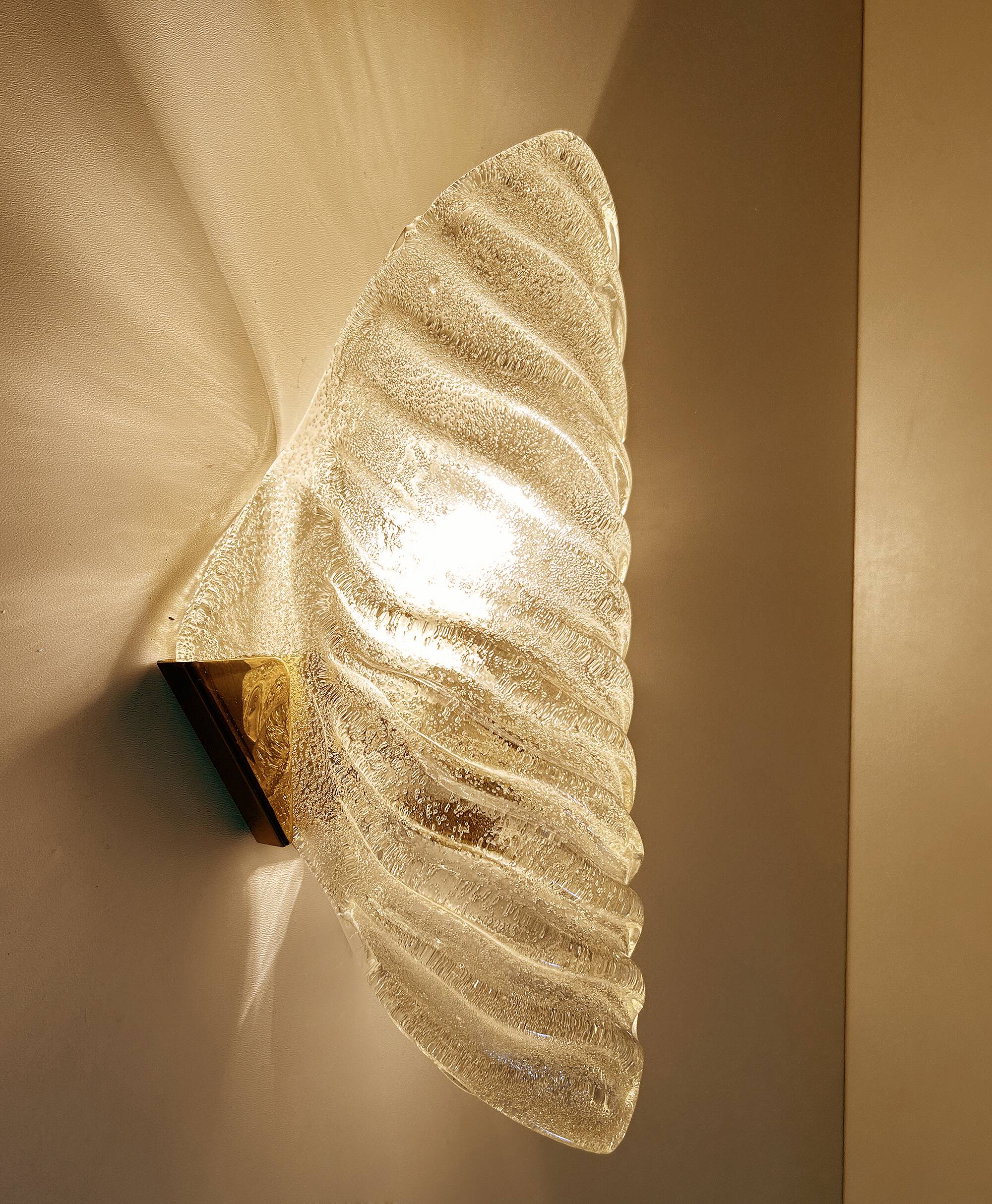 Pair of large Murano glass wall lights