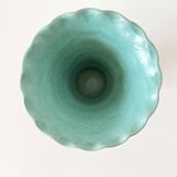 Vintage ceramic ribbed corolla vase