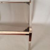 Glass-gold metal sofa tray smoked glass 70/80s