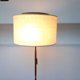 Scandinavian copper and teak floor lamp