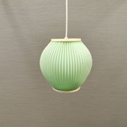 Danish pleated hanging lamp, Pearl Shade, produced by Hoyrup Light and designed by Lars E Schiøler