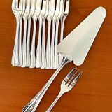 Christofle boréal, 12 cake forks, pie server, cake service with box