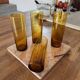 4 tall amber glasses from the 70s/80s