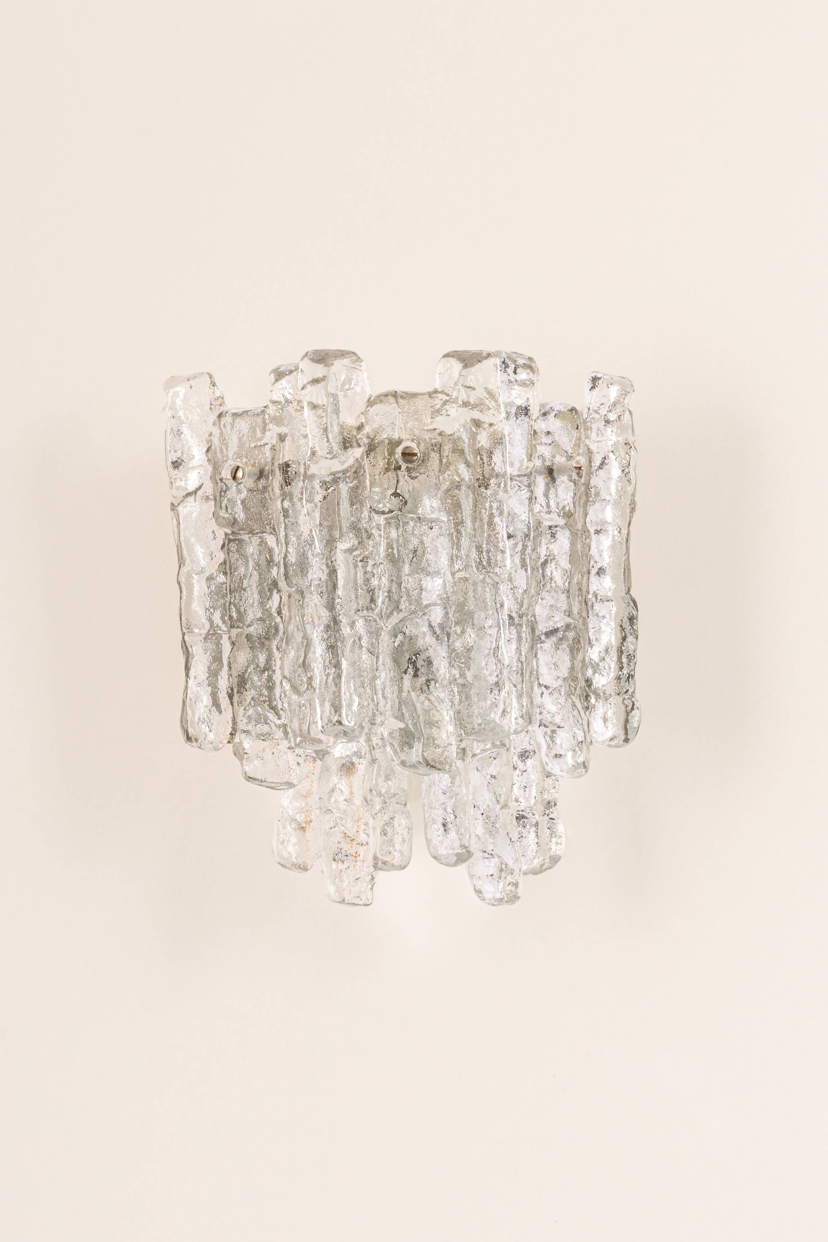 Pair of large Kalmar Murano wall sconces, Austria, 1960s.