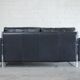 Vintage black leather sofa from Lavalina