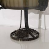 Art Deco coupe in smoked glass and metal by Pierre d'Avesn.