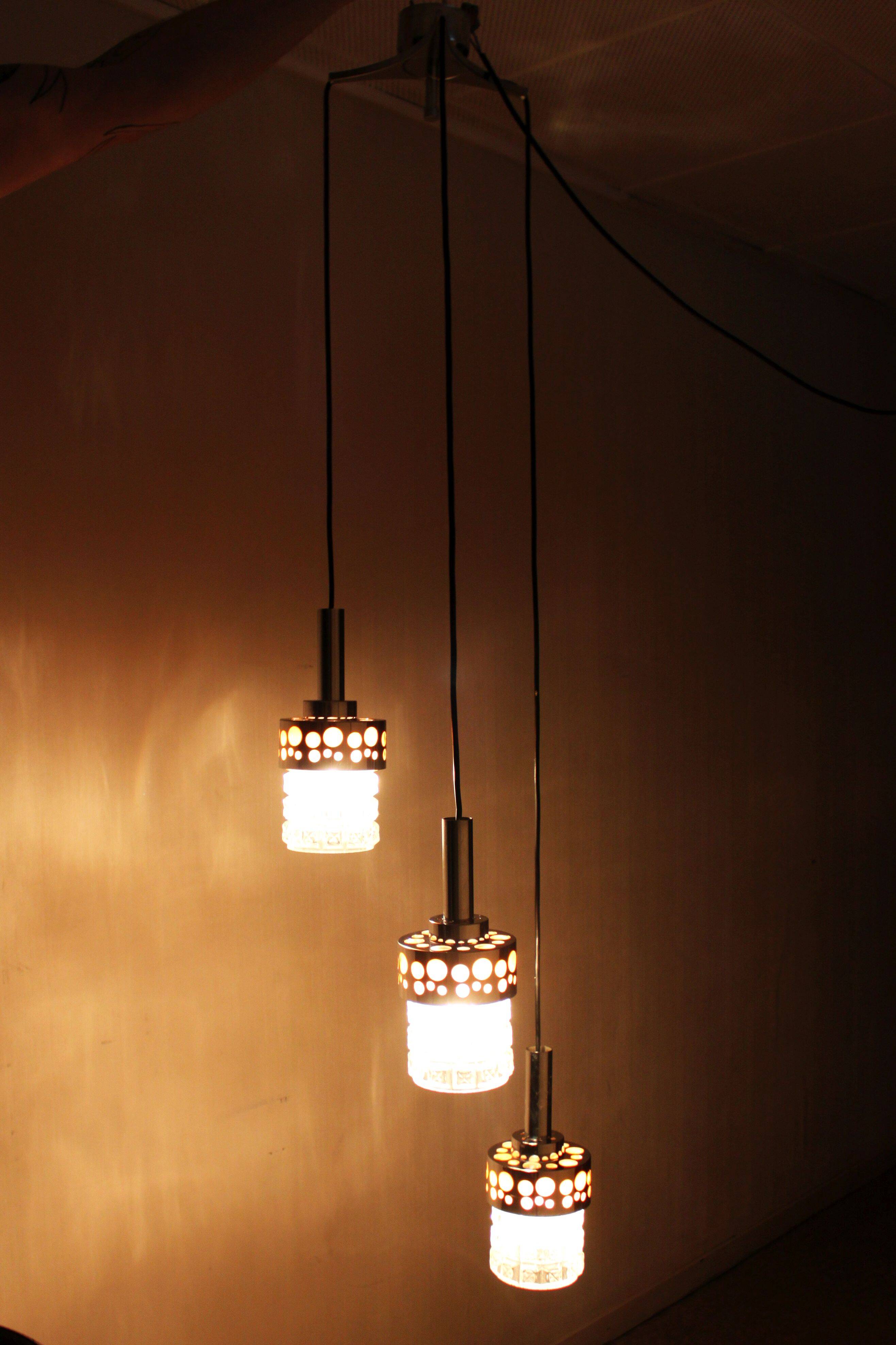 Waterfall pendant lamp by Raak Amsterdam, 1970s