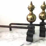 Old cast iron and brass bedside tables