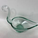 Swan-shaped glass trinket bowl