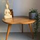 Table basse haricot tripode en chêne, années 50